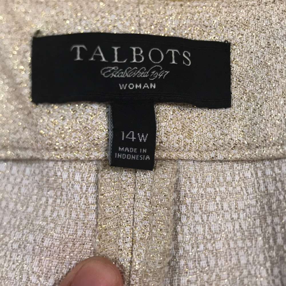 Talbots Signature Gold Metallic Pants - Picture 4 of 7